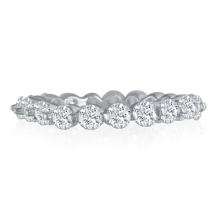 14k 2 Carat Classic Diamond White Gold Eternity Wedding Band, Ring Size 5,  by SuperJeweler