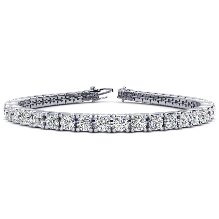 7 Carat Round Diamond Tennis Bracelet in 14K White Gold (7.7 g), 7 Inches (F-G Color, I2) by SuperJeweler