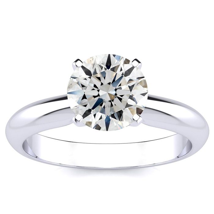 1.5 Carat Fine Diamond Solitaire Engagement Ring Crafted In Solid 14K White Gold, H-I By SuperJeweler