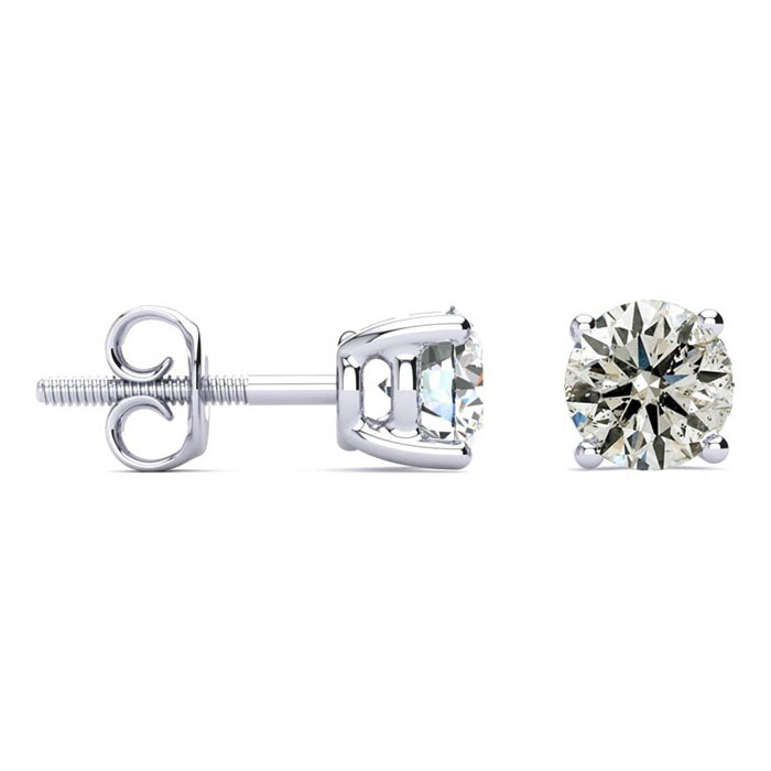 1.10 Carat Colorless Diamond Stud Earrings in 14K White Gold (E-F, I2 Clarity Enhanced) by SuperJeweler