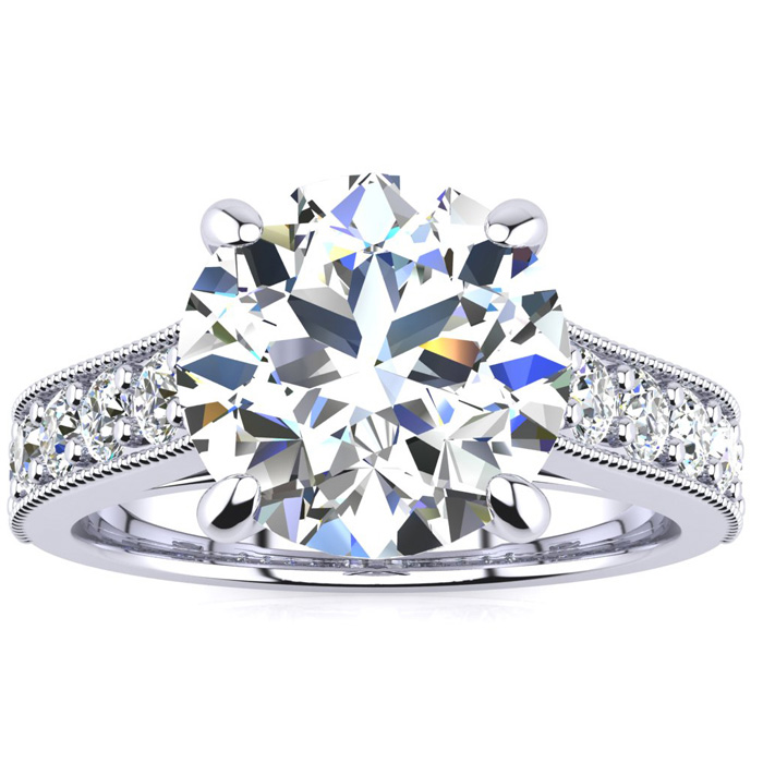 PLATINUM 4 1/2 Carat Classic Round Diamond Engagement Ring,  by SuperJeweler