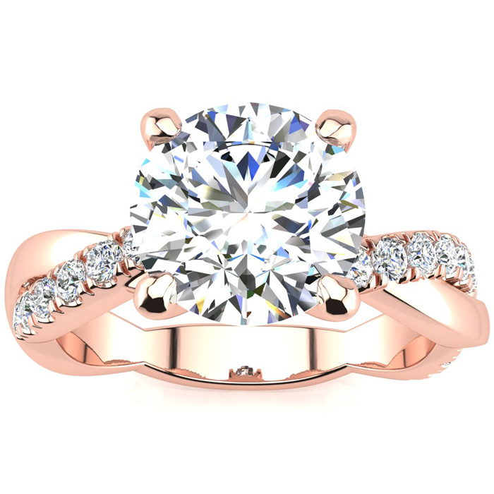 1 3/4 Carat Diamond Engagement Ring in 14K Rose Gold (4.60 g)