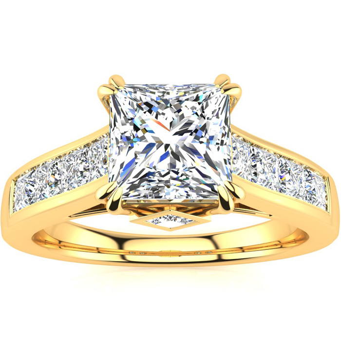 Princess cut diamond engagement 2024 ring yellow gold