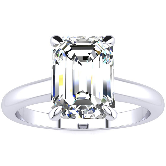 2 Carat Emerald Cut Diamond Solitaire Ring in 14K White Gold (3 g) (  VS2-SI1) by SuperJeweler