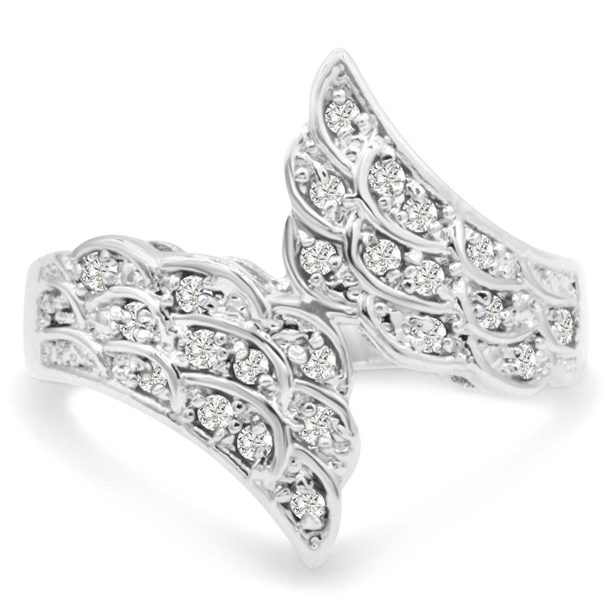 1/3 Carat Diamond Angel Wings Ring, J-K, Size 5 By SuperJeweler