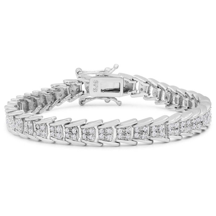 2 Carat Diamond Bracelet in Platinum Overlay, 7 Inches,  by SuperJeweler