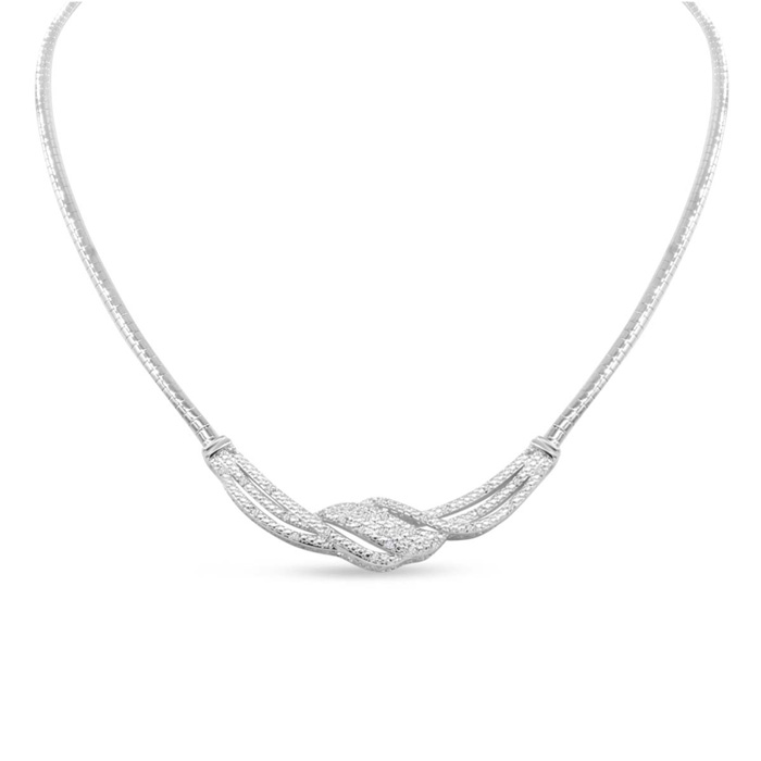 1/4 Carat Diamond Designer Necklace in Platinum Overlay, 18 Inches,  by SuperJeweler