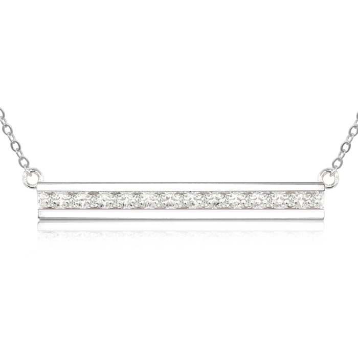 0.13 Carat Diamond Bar Necklace, 17 Inches,  by SuperJeweler