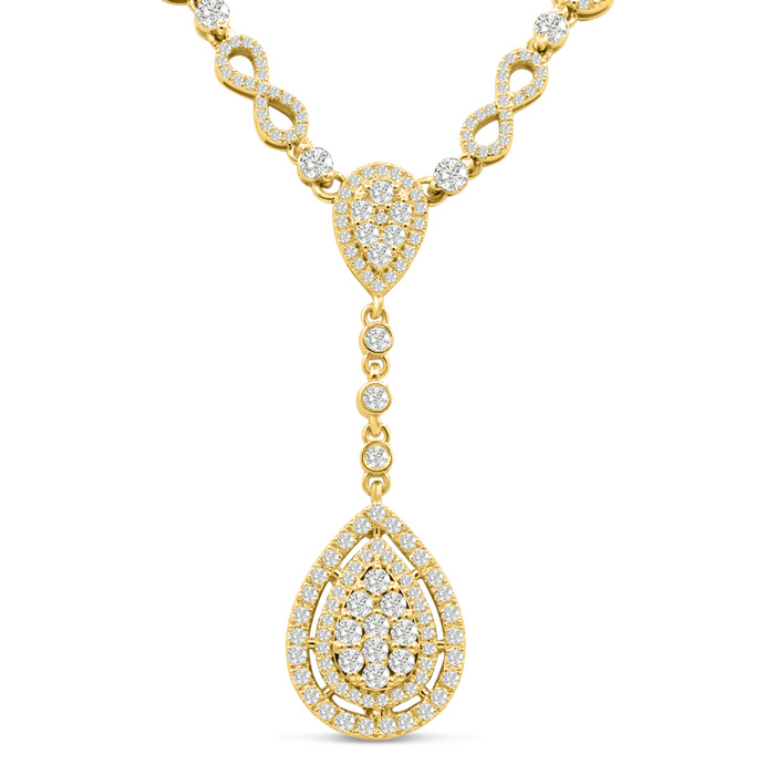 14K Yellow Gold (34.1 g) 6.77 Carat Diamond Fine Necklace  18 Inc