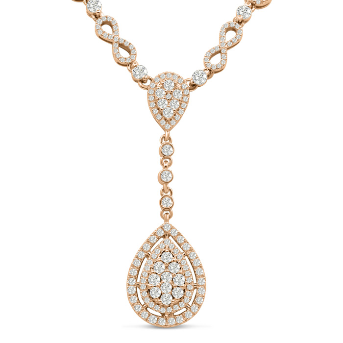 14K Rose Gold (34.1 g) 6.77 Carat Diamond Fine Necklace  18 Inch 