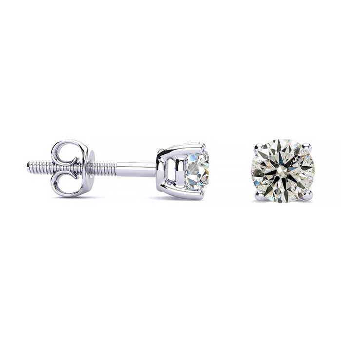 Nearly 3/4 Carat Diamond Stud Earrings in 14K White Gold (1.1 Grams) Long Post Earrings (, ) by SuperJeweler