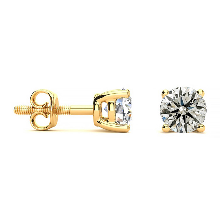 0.85 Carat Diamond Stud Earrings in 14K Yellow Gold (1.2 Grams) Long Post Earrings (, ) by SuperJeweler