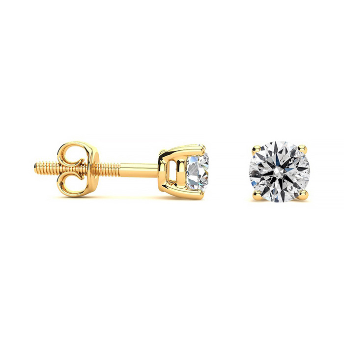 0.28 Carat Colorless Diamond Earrings in 14K Yellow Gold (.5 g) Long Post Earrings (E-F, I2) by SuperJeweler