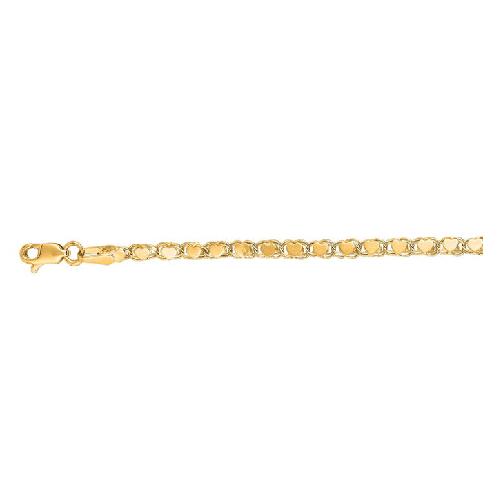 14K Yellow Gold (2.30 g) Kids Heart Bracelet, 5 1/2 Inches by SuperJeweler