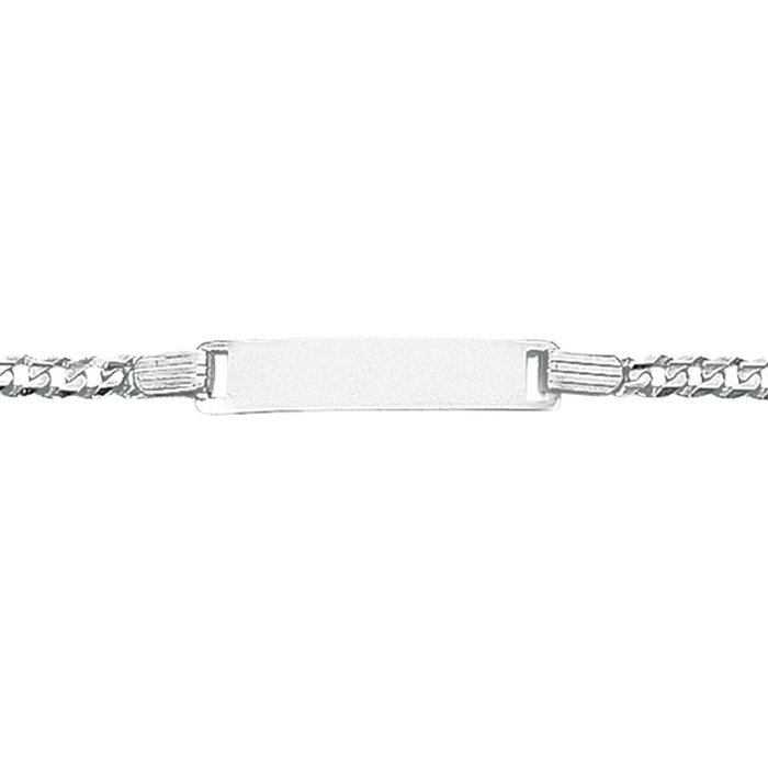 14K White Gold (2.75 g) Kids ID Curb Link Bracelet, 6 Inches by SuperJeweler