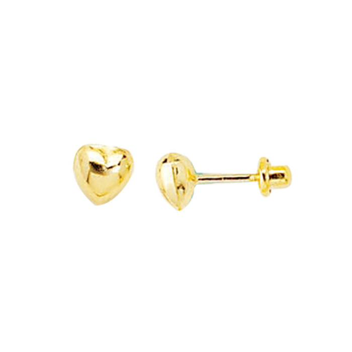 14K Yellow Gold (0.80 g) Kids Heart Stud Earrings by SuperJeweler