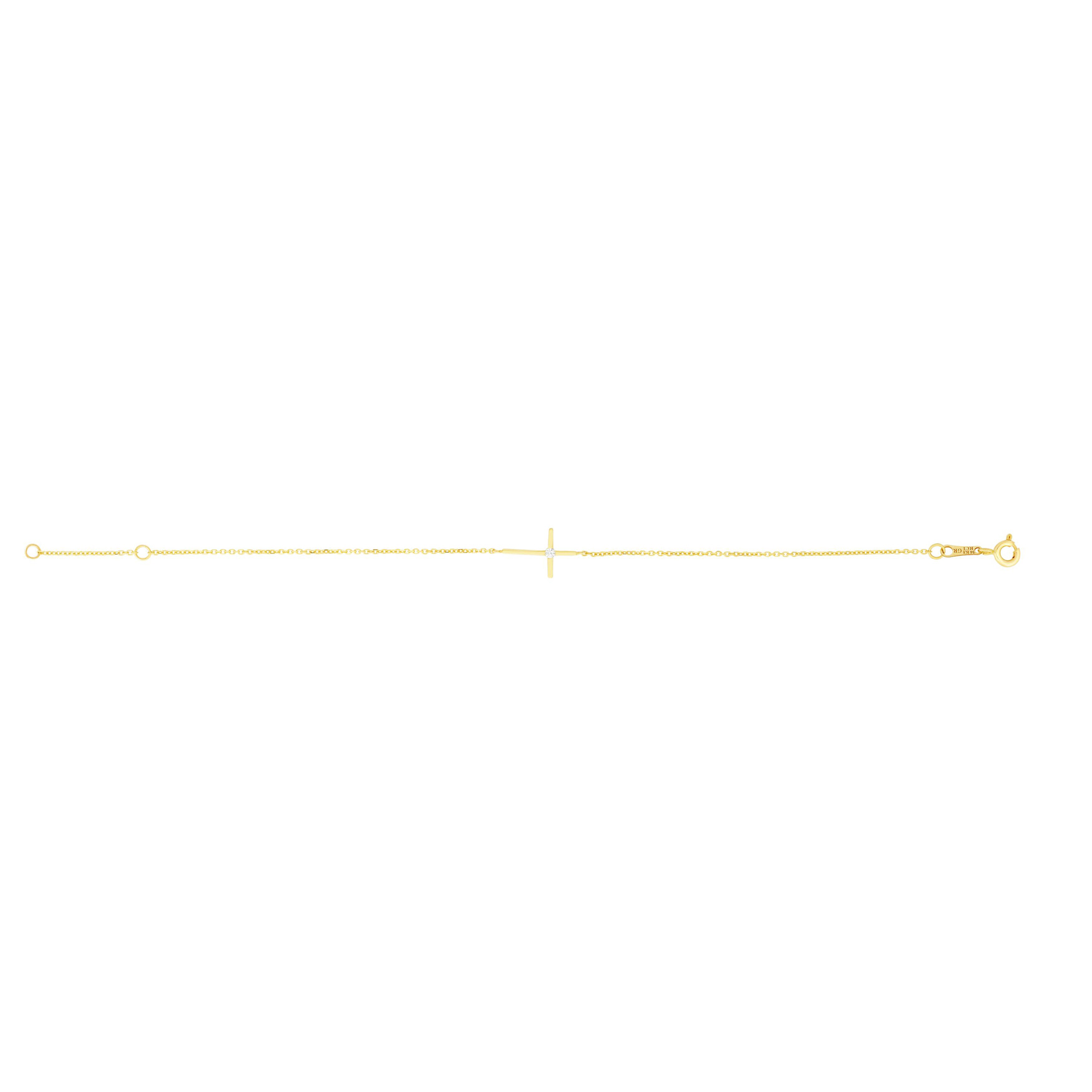 14K Yellow Gold (0.80 g) Kids Cross Bracelet, 5 1/2 Inches by SuperJeweler