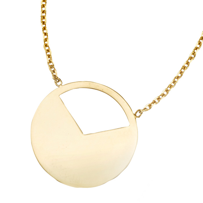 14K Yellow Gold (2.20 g) Half Moon Necklace, 16 Inches by SuperJeweler