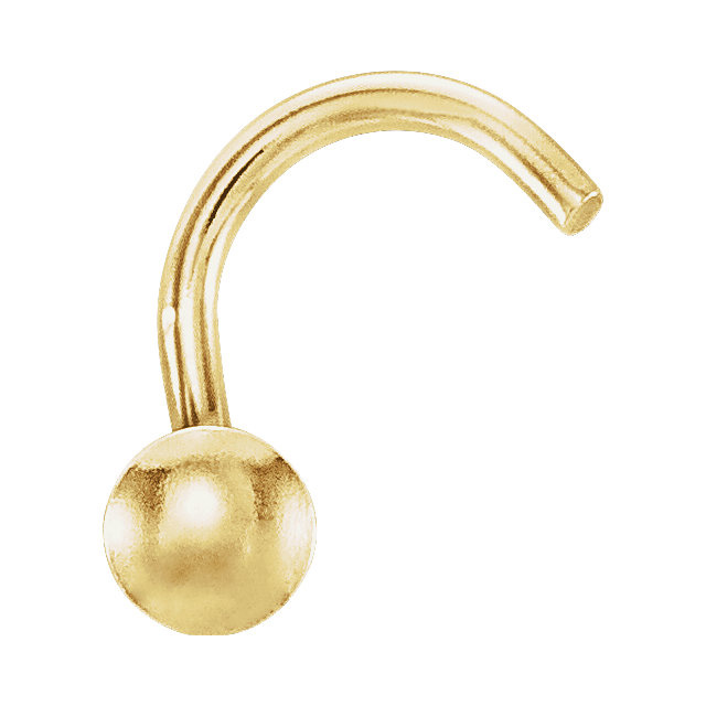 2mm Flat Ball Nose Ring in 14K Yellow Gold (0.06 g) by SuperJeweler
