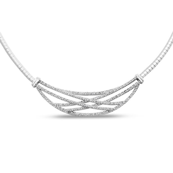 1 Carat Diamond Designer Necklace in Platinum Overlay, 18 Inches,  by SuperJeweler