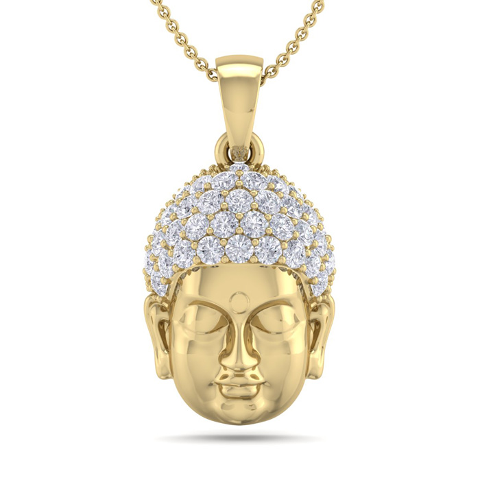 1/2 Carat Diamond Buddha Necklace In 14K Yellow Gold (6 G), 18 Inches, I/J By SuperJeweler