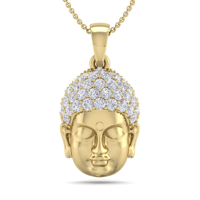 1/2 Carat Diamond Buddha Necklace in 14K Yellow Gold (6 g), 18 Inches,  by SuperJeweler