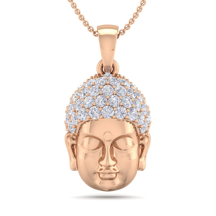 1/2 Carat Diamond Buddha Necklace in 14K Rose Gold, 18 Inches,  by SuperJeweler