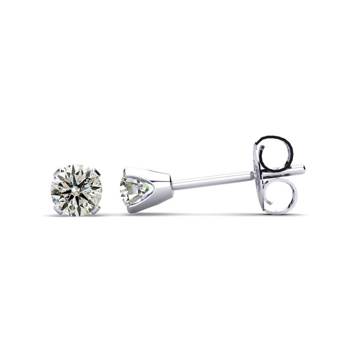 0.22 Carat Colorless Diamond Stud Earrings in 14K White Gold (.7 Grams) (F-G Color, I2) by SuperJeweler