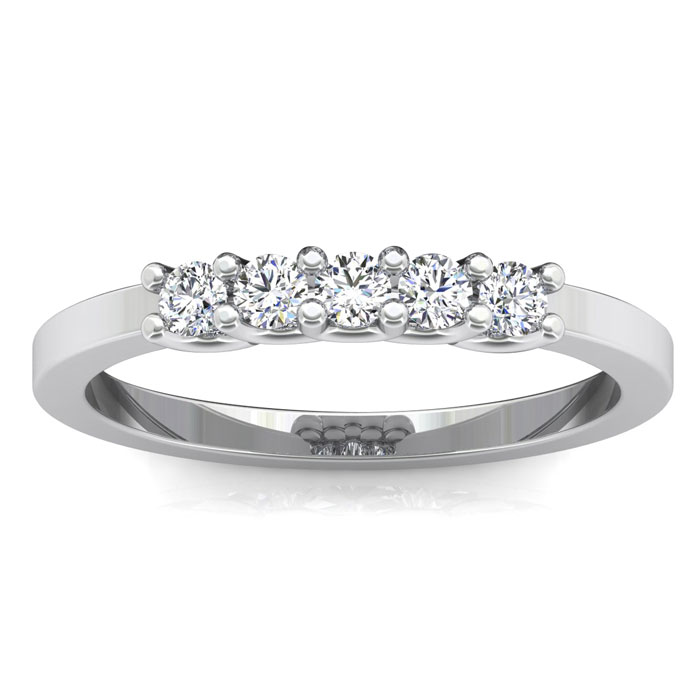 1/3 Carat Diamond White Gold Matching Wedding Band for Bridal Ring Set ( JWL641), , Size 4 by SuperJeweler