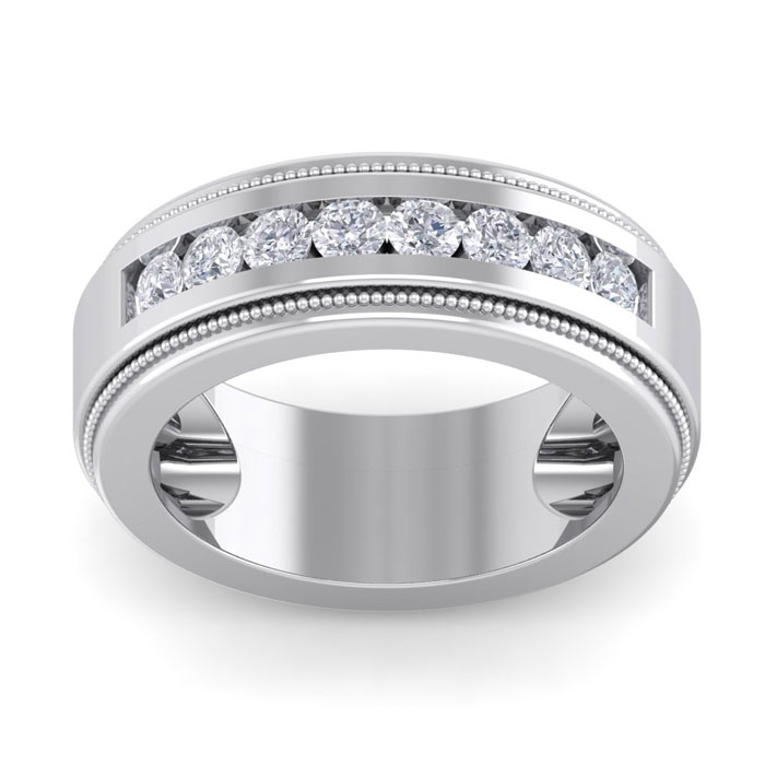 1 Carat Men's Diamond Wedding Band Ring in 14K White Gold (20 g)  Size 13 by SuperJeweler