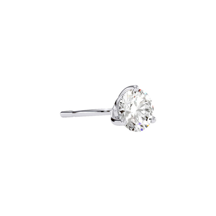 1/2 Carat Moissanite Martini Single Stud Earring in 14K White Gold, E/F Color by SuperJeweler