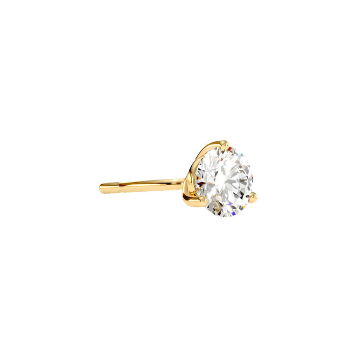 1/2 Carat Moissanite Martini Single Stud Earring In 14K Yellow Gold, E/F By SuperJeweler