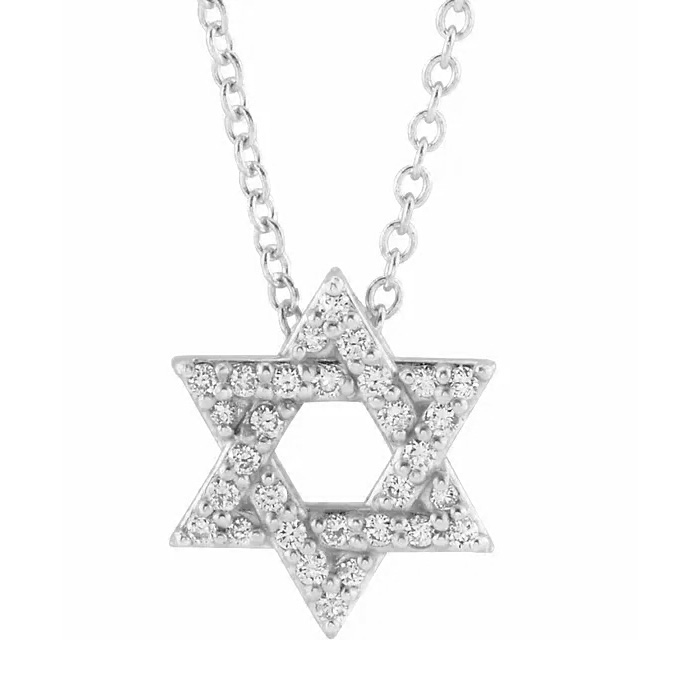 1/4 Carat Diamond Star Of David Necklace In 14K White Gold (4.50 G), 18 Inches, I/J By SuperJeweler