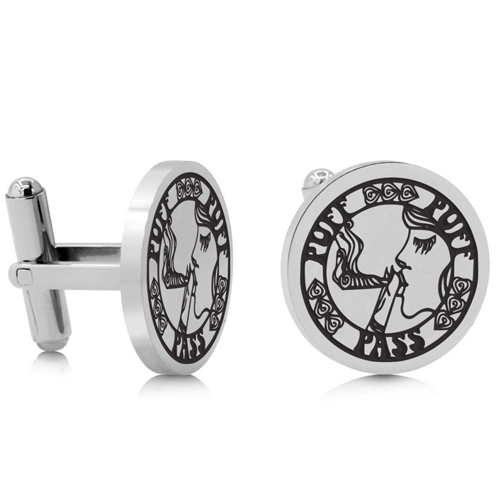 Octavius Puff Puff Pass Cufflinks, Silver