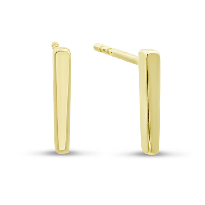 14K Yellow Gold (.90 g) Bar Stud Earrings by SuperJeweler