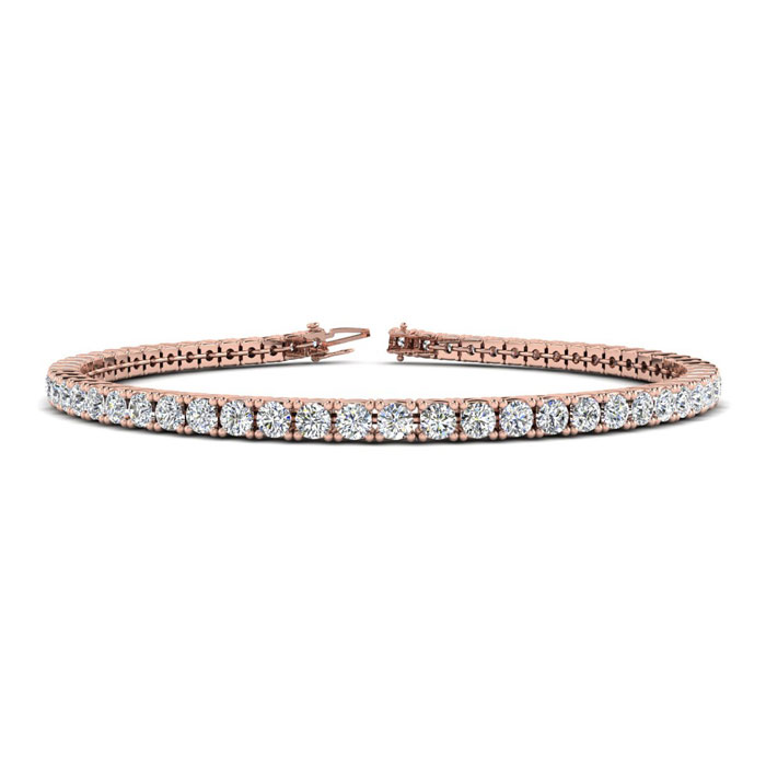 3 1/4 Carat Diamond Men's Tennis Bracelet in 14K Rose Gold, 7.5 Inches,  by SuperJeweler