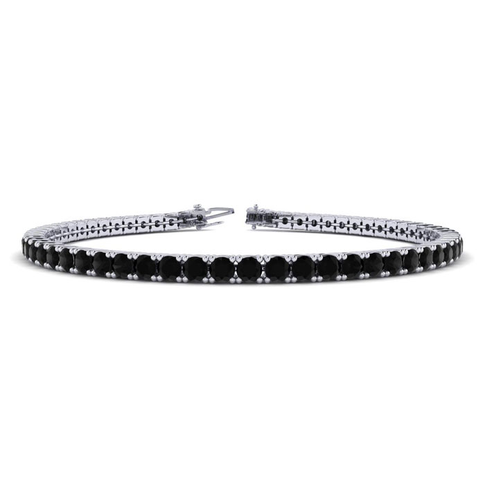 2 3/4 Carat Men's Black Diamond Bracelet in 14K White Gold (10 g), 7.5 Inches by SuperJeweler