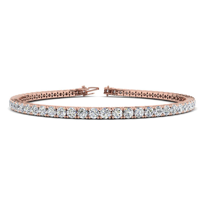 4 1/4 Carat Diamond Men's Tennis Bracelet in 14K Rose Gold (7.2 g), 7.5 Inches,  by SuperJeweler