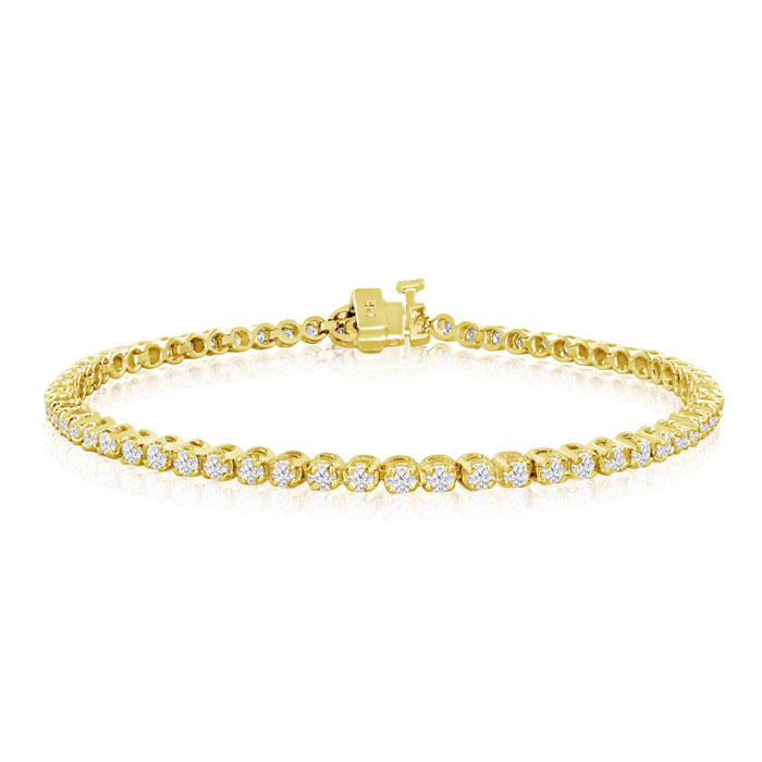 2 1/4 Carat Diamond Men's Tennis Bracelet in 14K Yellow Gold (10.2 g), 8 Inches,  by SuperJeweler