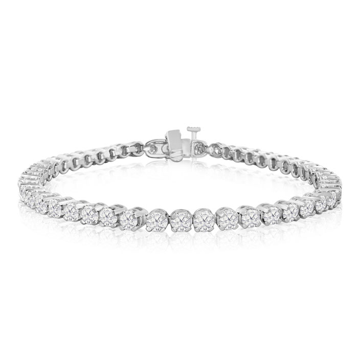 6 1/4 Carat Diamond Men's Tennis Bracelet in 14K White Gold (17.1 g), 9 Inches,  by SuperJeweler