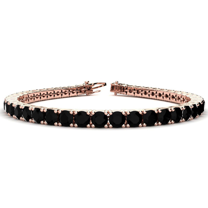 9 3/4 Carat Men's Black Diamond Bracelet in 14K Rose Gold (12.9 g), 7.5 Inches by SuperJeweler