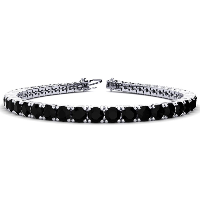 9 3/4 Carat Men's Black Diamond Bracelet in 14K White Gold (12.9 g), 7.5 Inches by SuperJeweler