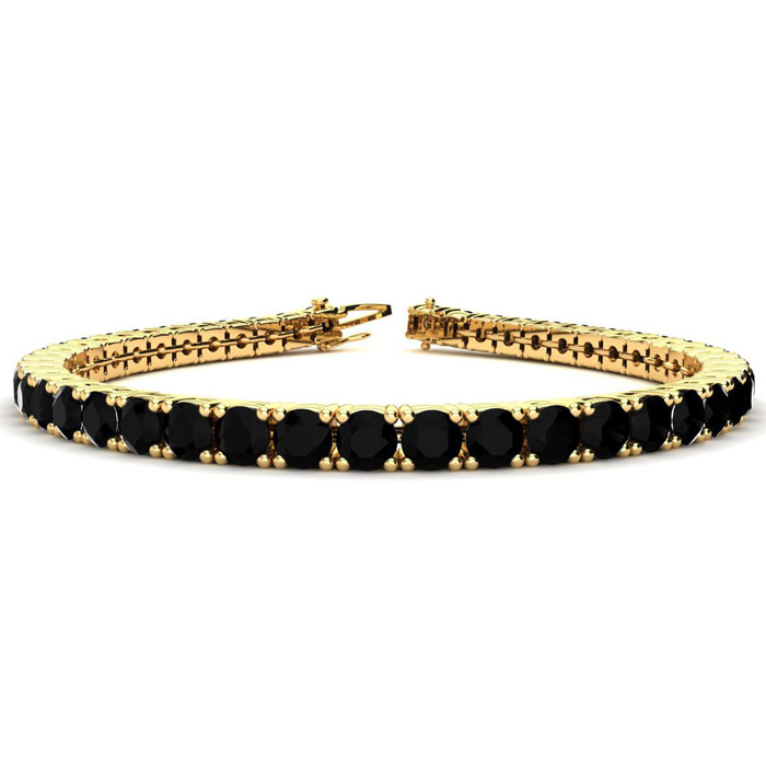 9 3/4 Carat Men's Black Diamond Bracelet in 14K Yellow Gold (12.9 g), 7.5 Inches by SuperJeweler