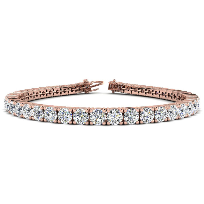 9 3/4 Carat Diamond Men's Tennis Bracelet in 14K Rose Gold (12.9 g), 7.5 Inches,  by SuperJeweler