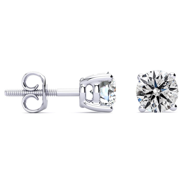 1.60 Carat Colorless Diamond Stud Earrings 14K White Gold (1.4 g) (E-F,  Clarity Enhanced) by SuperJeweler