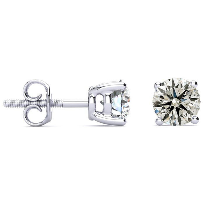 1.55 Carat Colorless Diamond Stud Earrings 14K White Gold (1.4 g) (E-F,  Clarity Enhanced) by SuperJeweler