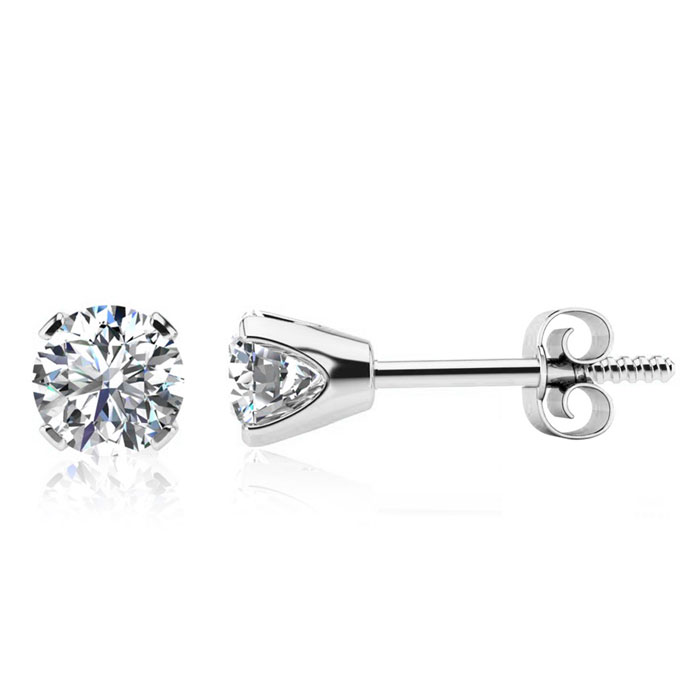 Diamond solitaire earrings hot sale 1 carat price