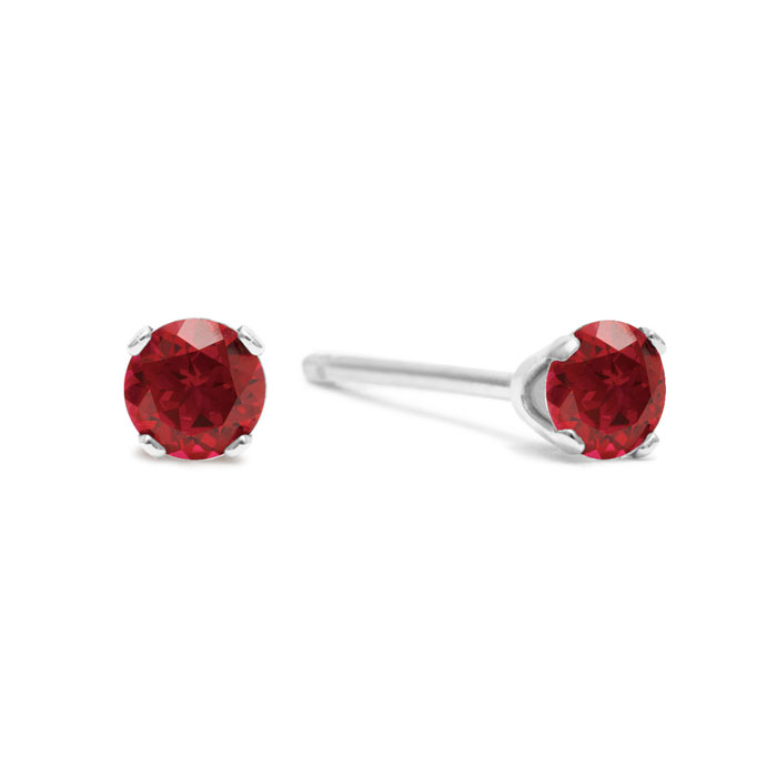 5 Point Ruby Stud Earrings in Sterling Silver by SuperJeweler