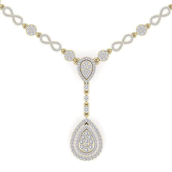 14K Yellow Gold (34 g) 4.33 Carat Diamond Necklace (  SI2-I1)  18