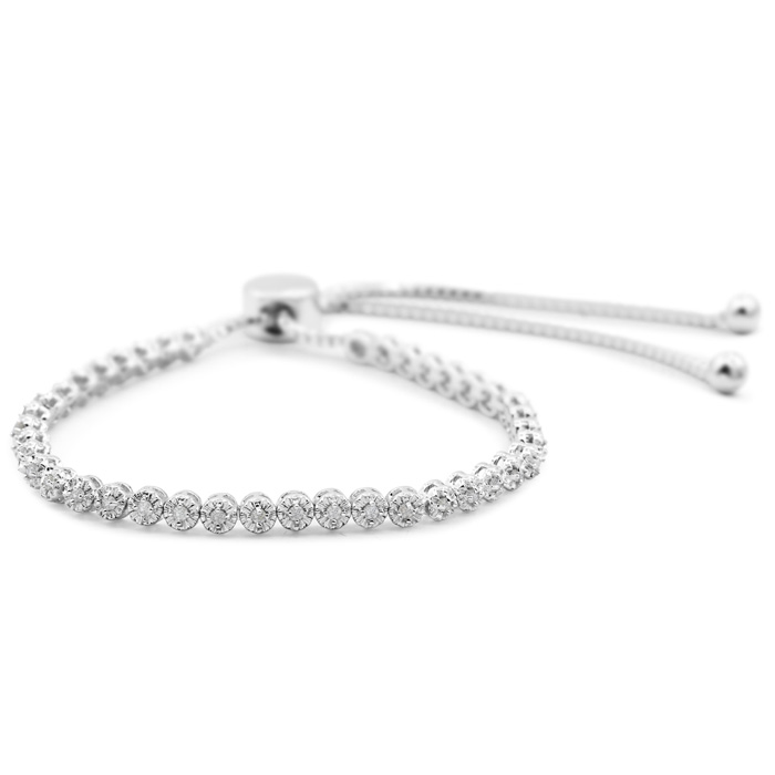 1/2 Carat Diamond Bolo Bracelet, Slides to Adjust,  by SuperJeweler